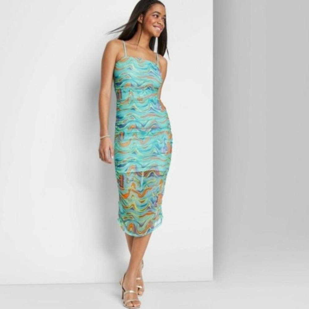 Wild Fable Ruched Midi dress NWT